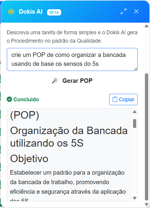 Dokis AI criando POP 5S